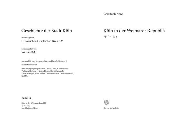 Produktbild: K&ouml;ln in der Weimarer Republik 1918-1933