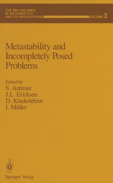 Produktbild: Metastability and Incompletely Posed Problems
