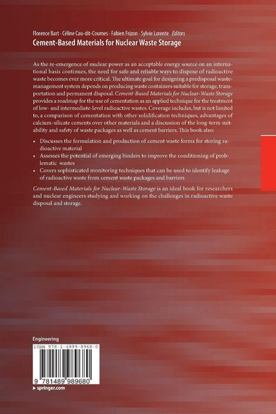 Produktbild: Cement-Based Materials for Nuclear Waste Storage