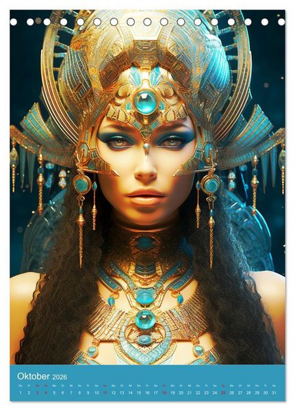 Produktbild: Antike Priesterinnen. Kunstvolle Fantasy-Portraits (Tischkalender 2026 DIN A5 hoch), CALVENDO Monatskalender