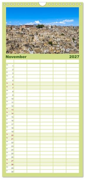 Produktbild: Familienplaner 2027 - Matera - Die Stadt der Sassi mit 5 Spalten (Wandkalender, 21 x 45 cm) CALVENDO