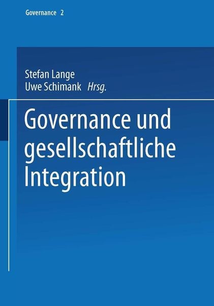 Produktbild: Governance und gesellschaftliche Integration
