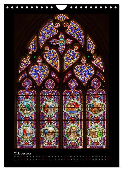 Produktbild: Kirchenfenster - Sakrale Glaskunst (Wandkalender 2026 DIN A4 hoch), CALVENDO Monatskalender