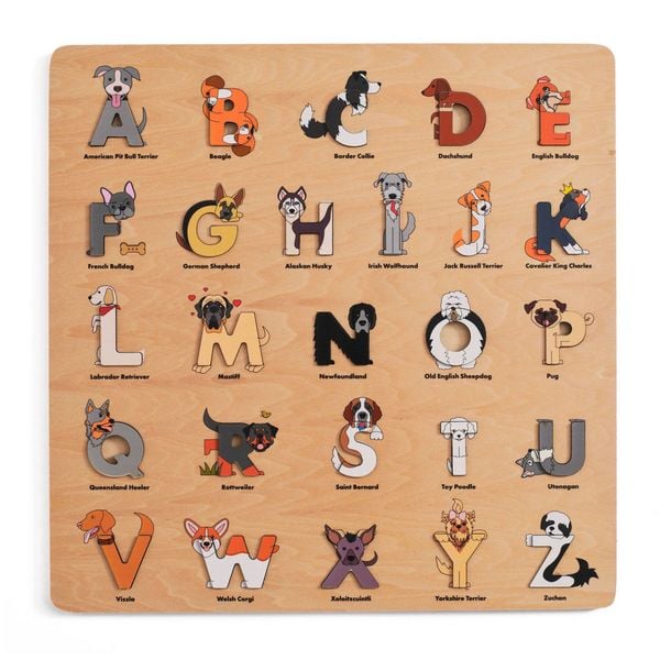 Dog Wooden Alphabet Puzzle