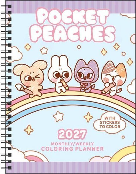 Produktbild: Pocket Peaches 2027 Monthly/Weekly Coloring Planner with Stickers to Color