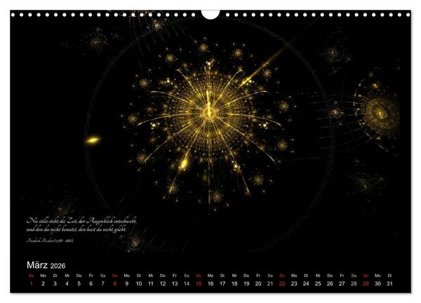 Produktbild: Zeit 2026 - Grafiken und Zitate (Wandkalender 2026 DIN A3 quer), CALVENDO Monatskalender
