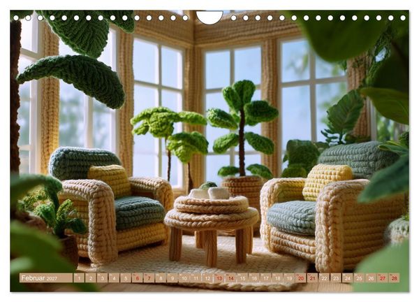 Produktbild: Amigurumi Wohnwelten. Textiles Interior Design mit Charme (Wandkalender 2027 DIN A4 quer), CALVENDO Monatskalender