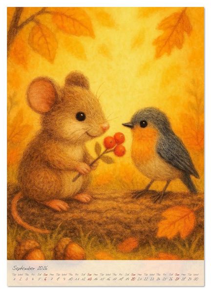 Produktbild: Fluffy animal friends - Animal friendships for everyday life (Wall Calendar 2026 DIN A3 portrait), CALVENDO 12 Month Wall Calendar