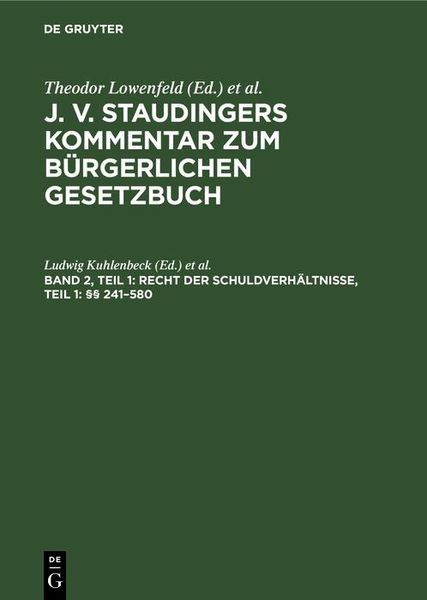 Produktbild: Recht der Schuldverh&auml;ltnisse, Teil 1: &sect;&sect; 241-580