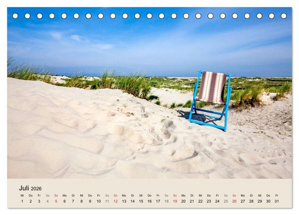Produktbild: Nordseeinsel Borkum - Inselrausch im Hochseeklima (Tischkalender 2026 DIN A5 quer), CALVENDO Monatskalender