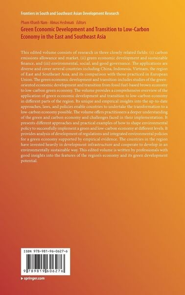 Produktbild: Green Economic Development and Transition to Low-Carbon Economy in the East and Southeast Asia