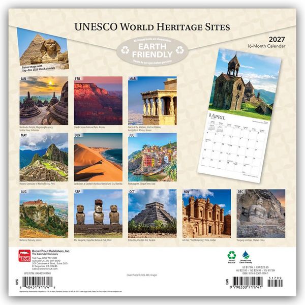 Produktbild: Unesco World Heritage Sites &ndash; Unesco-Welterbest&auml;tten 2027 &ndash; 16-Monatskalender