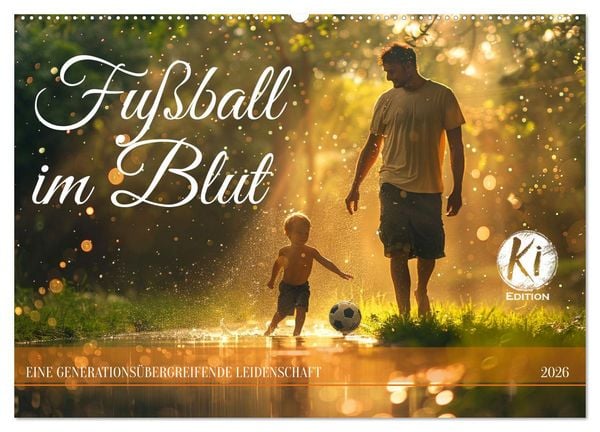 Produktbild: Fu&szlig;ball im Blut (Wandkalender 2026 DIN A2 quer), CALVENDO Monatskalender