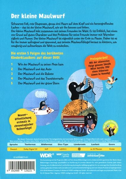 Produktbild: Der kleine Maulwurf DVD 1