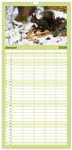 Produktbild: Familienplaner 2026 - Geheimes Waldleben mit 5 Spalten (Wandkalender, 21 x 45 cm) CALVENDO