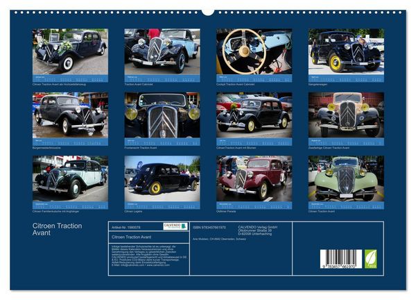 Produktbild: Citroen Traction Avant (hochwertiger Premium Wandkalender 2026 DIN A2 quer), Kunstdruck in Hochglanz