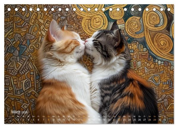 Produktbild: Katzenkunstwerke (Tischkalender 2026 DIN A5 quer), CALVENDO Monatskalender