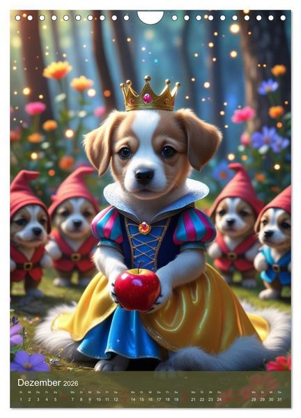 Produktbild: Puppy Tales - M&auml;rchen auf vier Pfoten (Wandkalender 2026 DIN A4 hoch), CALVENDO Monatskalender