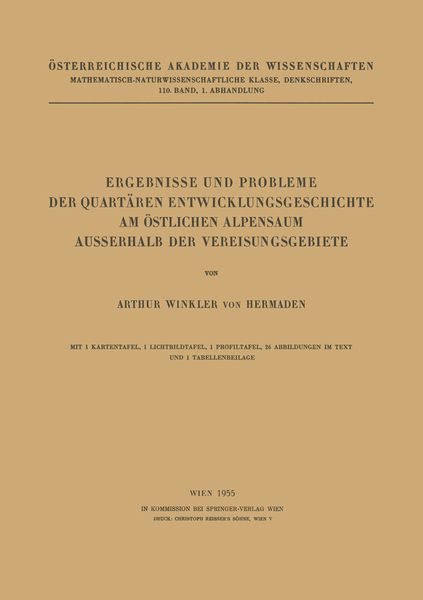 Produktbild: Ergebnisse und Probleme der Quart&auml;ren Entwicklungsgeschichte am &Ouml;stlichen Alpensaum Ausserhalb der Vereisungsgebiete