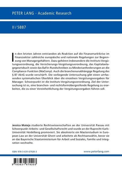 Produktbild: Die Begrenzung von Managergeh&auml;ltern unter besonderer Ber&uuml;cksichtigung der Instituts-Verg&uuml;tungsverordnung