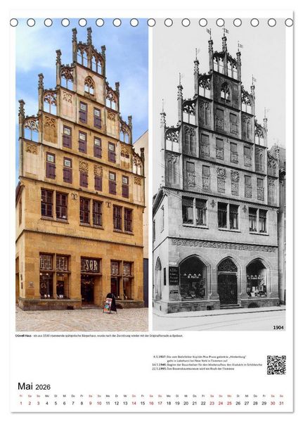 Produktbild: Bielefelder Fotomotive heute und damals mit historischen Ereignissen (Tischkalender 2026 DIN A5 hoch), CALVENDO Monatskalender