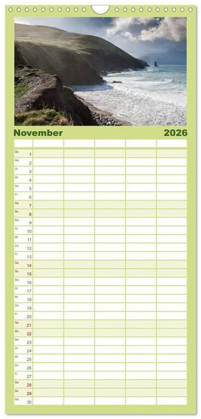Produktbild: Familienplaner 2026 - Irland. Wild Atlantic Views. mit 5 Spalten (Wandkalender, 21 x 45 cm) CALVENDO