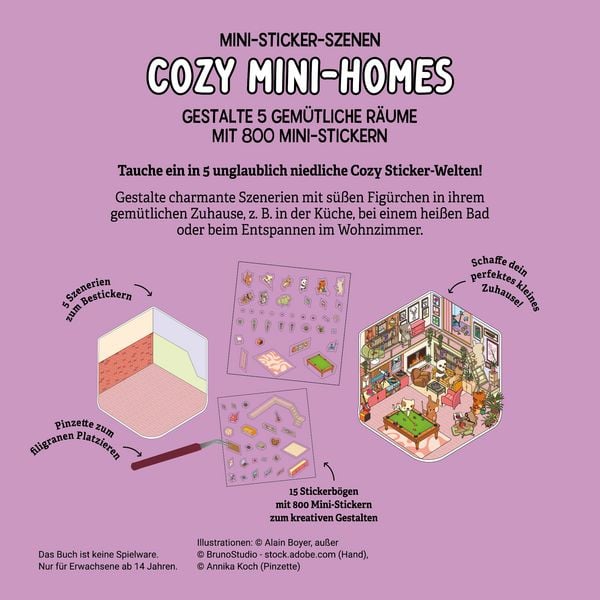 Produktbild: Mini-Sticker-Szenen - Cozy Mini-Homes I 3D-Sticker