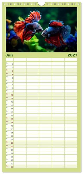 Produktbild: Familienplaner 2027 - Quer durch die Tierwelt der Erde mit 5 Spalten (Wandkalender, 21 x 45 cm) CALVENDO