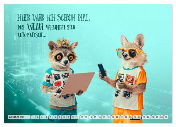 Produktbild: Tierischer Taskmanager (Wandkalender 2026 DIN A4 quer), CALVENDO Monatskalender