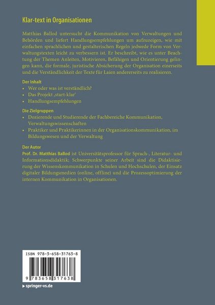 Produktbild: Klar-text in Organisationen