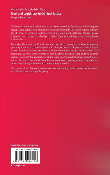 Produktbild: Trust and Legitimacy in Criminal Justice