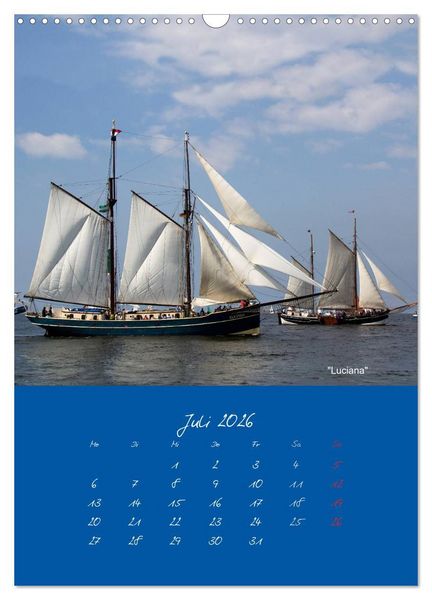 Produktbild: Unter Segeln (Wandkalender 2026 DIN A3 hoch), CALVENDO Monatskalender