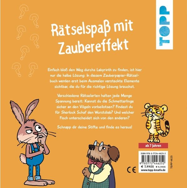 Produktbild: Zauberpapier Rätselbuch Tiere