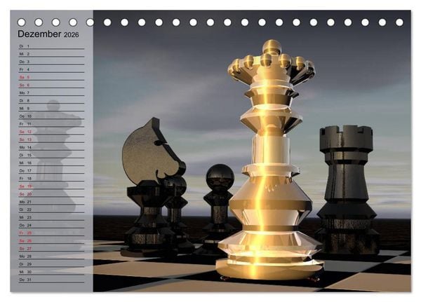 Produktbild: SCHACH - Spiel der K&ouml;nige (Tischkalender 2026 DIN A5 quer), CALVENDO Monatskalender