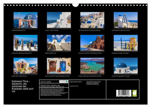 Produktbild: Kalimera Thira - Santorini, die sch&ouml;nste der Kykladen stellt sich vor (Wandkalender 2026 DIN A3 quer), CALVENDO Monatskalender