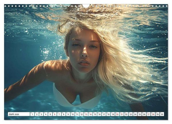 Produktbild: Aqua Desire &ndash; KI-Sch&ouml;nheiten unter Wasser (Wandkalender 2026 DIN A3 quer), CALVENDO Monatskalender