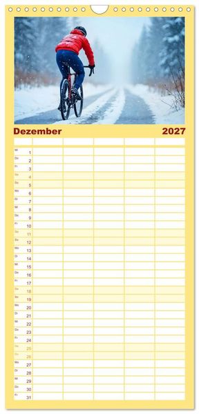 Produktbild: Familienplaner 2027 - Kilometerkiller - Rennrad-Power im Jahresverlauf mit 5 Spalten (Wandkalender, 21 x 45 cm) CALVENDO