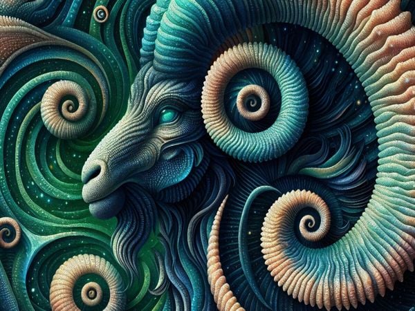Produktbild: CALVENDO Puzzle Widder im Spiralsturm | 1000 Teile Lege-Gr&ouml;&szlig;e 64x48cm Foto-Puzzle f&uuml;r gl&uuml;ckliche Stunden
