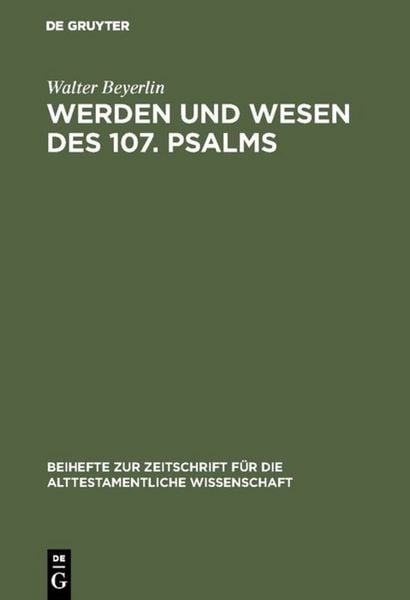 Produktbild: Werden und Wesen des 107. Psalms