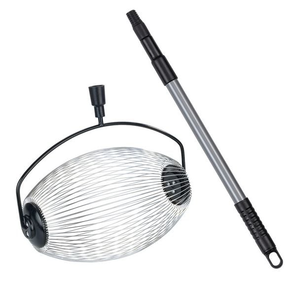 Rollsammler mit Teleskopstiel, schwarz/silber, Edelstahl, 34x83-148x18.5 cm, flexible