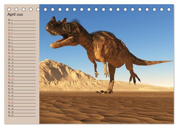 Produktbild: Dinosaurier. Urzeitliche Giganten (Tischkalender 2026 DIN A5 quer), CALVENDO Monatskalender