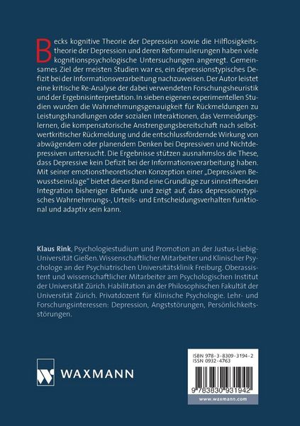 Produktbild: Wahrnehmen, Urteilen und Entscheiden bei depressiver Bewusstseinslage