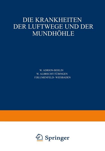Produktbild: Die Krankheiten der Luftwege und der Mundh&ouml;hle