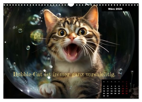 Produktbild: Katzen k&ouml;nnen alles, au&szlig;er traurig. (Wandkalender 2026 DIN A3 quer), CALVENDO Monatskalender