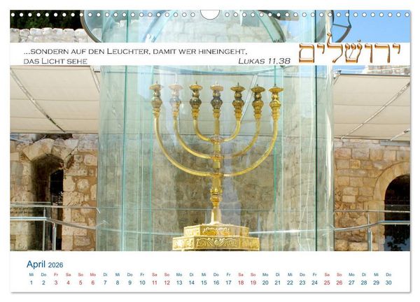 Produktbild: Jerusalem. Kalender mit Bibelworten (Wandkalender 2026 DIN A3 quer), CALVENDO Monatskalender
