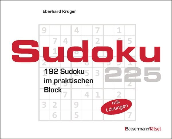 Sudokublock 225, Taschenbuch von Eberhard Krüger, Bassermann, 978-3-8094-4870-9