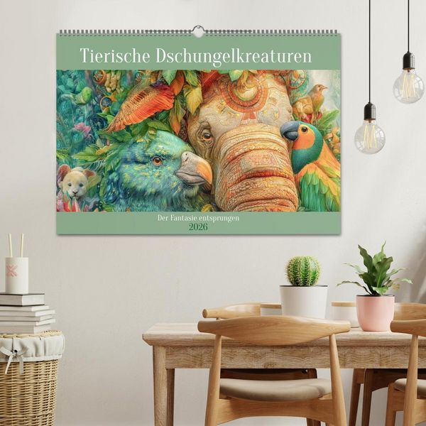 Produktbild: Tierische Dschungelkreaturen - Der Fantasie entsprungen (Wandkalender 2026 DIN A2 quer), CALVENDO Monatskalender