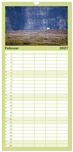 Produktbild: Familienplaner 2027 - Unter Schafen - Wegbegleiter auf Reisen mit 5 Spalten (Wandkalender, 21 x 45 cm) CALVENDO