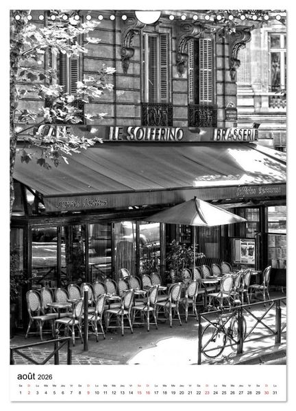 Produktbild: Paris noir blanc (Calendrier mural 2026 DIN A4 horizontal), CALVENDO calendrier mensuel