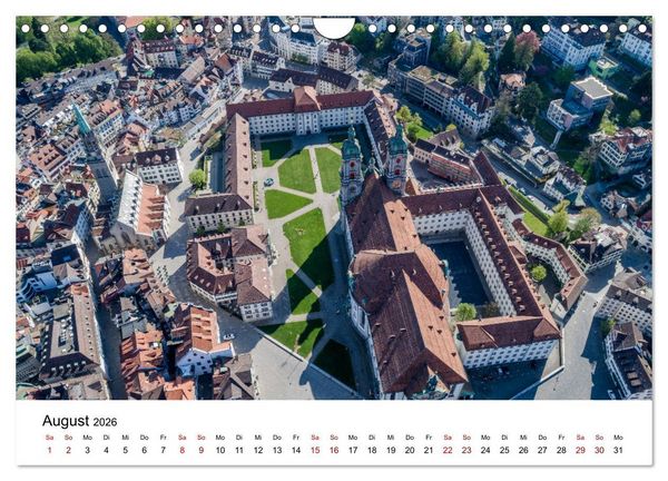 Produktbild: Luftbildkalender St. Gallen 2026 (Wandkalender 2026 DIN A4 quer), CALVENDO Monatskalender